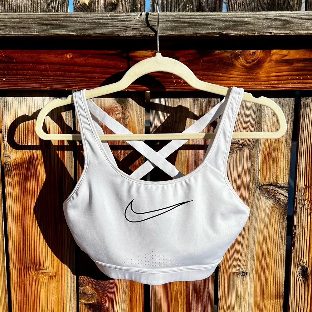 Nike Dri-Fit Strappy Back Sports Bra White M
